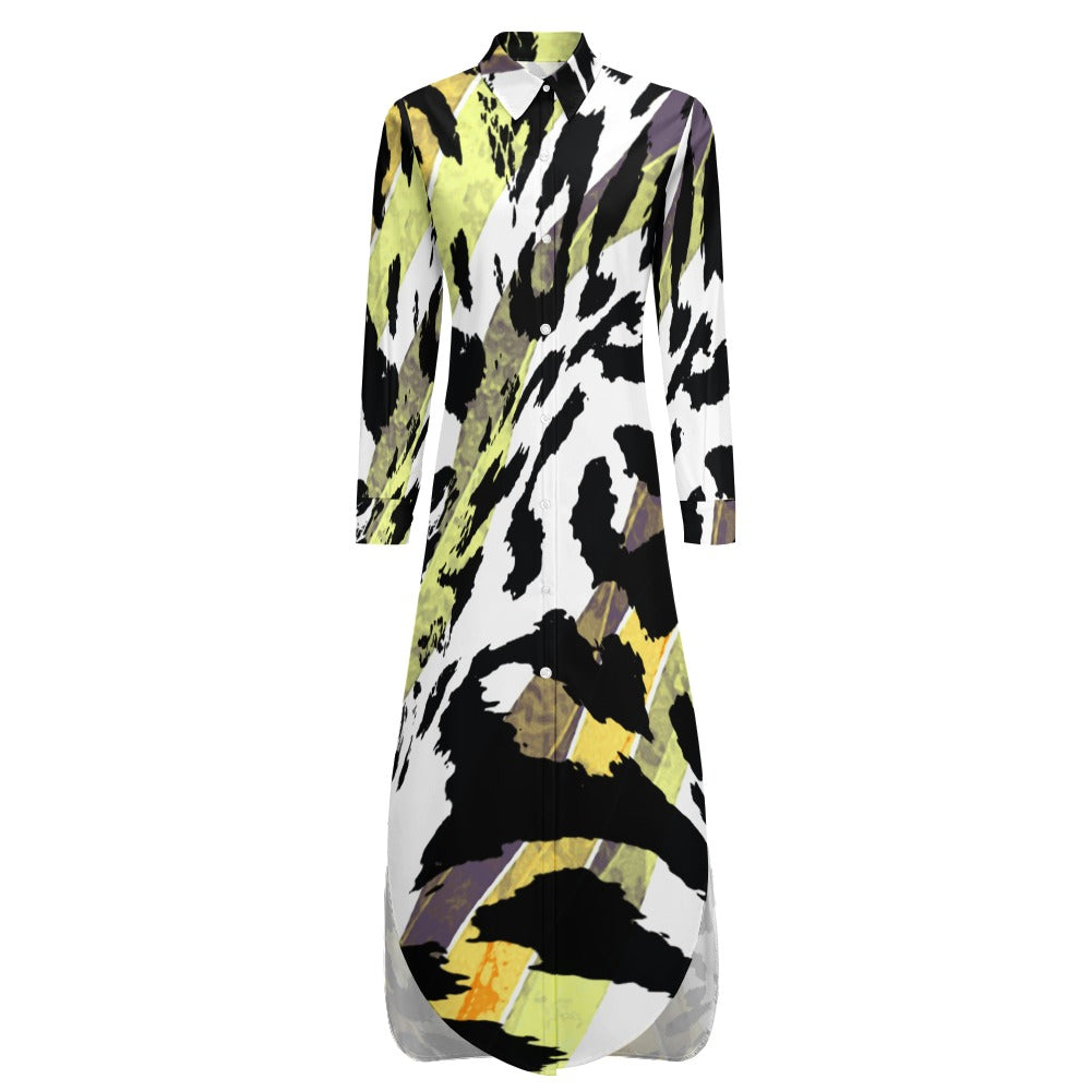 Animal Print Shirt Dress