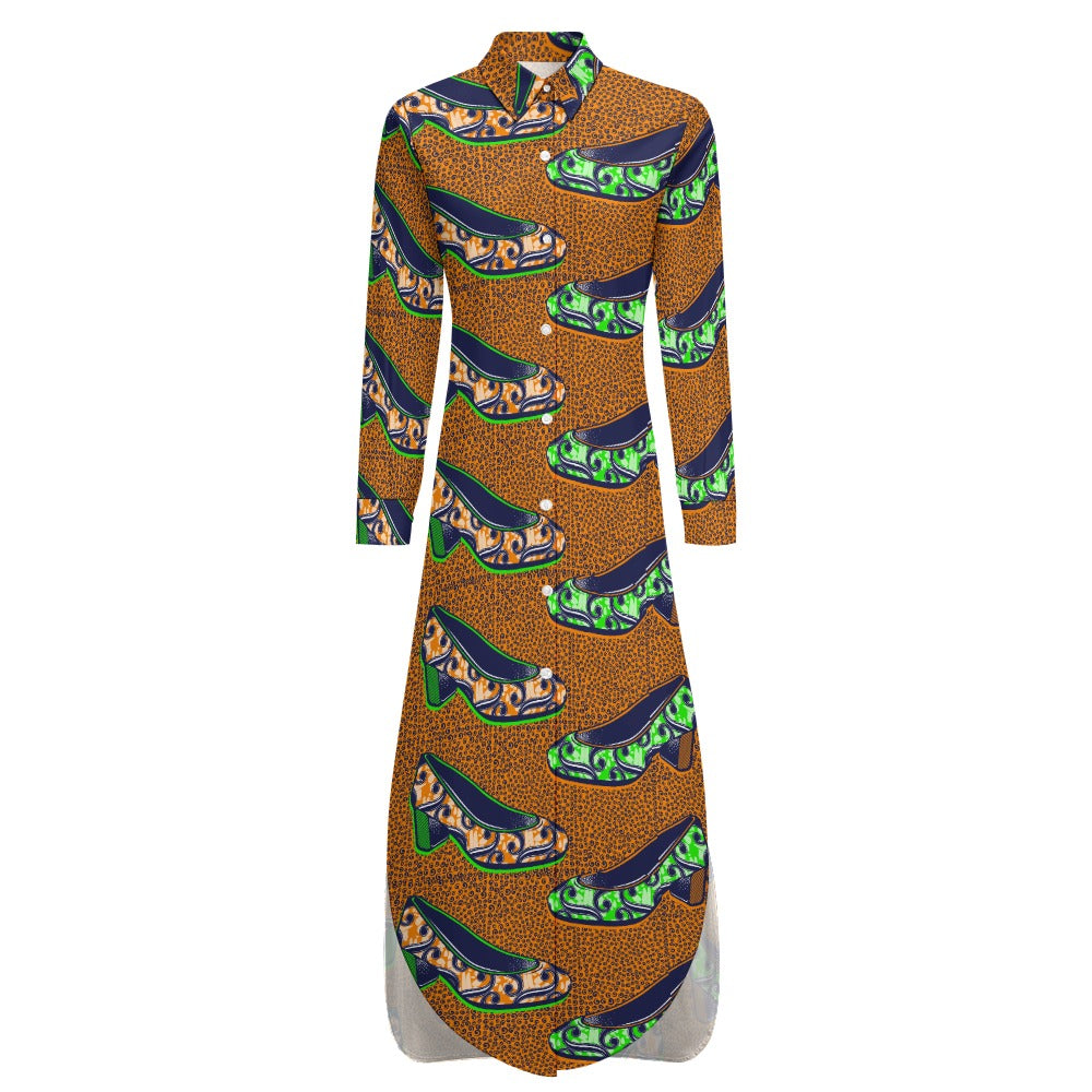 Shoe Print Shirt Dress