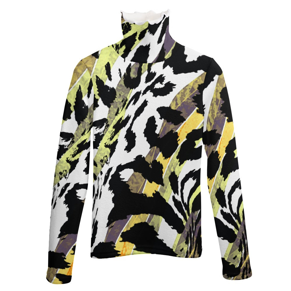 Animal Print Lapel Sweater