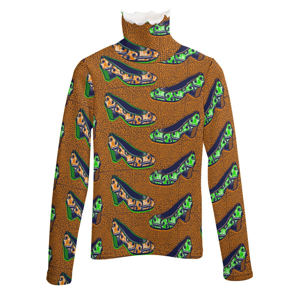 Shoe Print Lapel Sweater