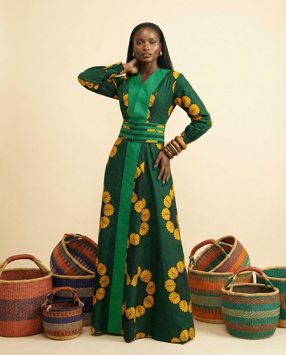 long flared ankara dresses Red Ankara Dress: African Print Flare Maxi Dress