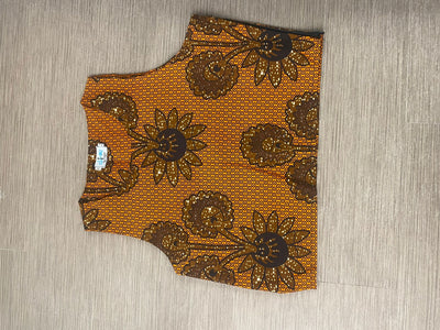 orange floral patterned vest