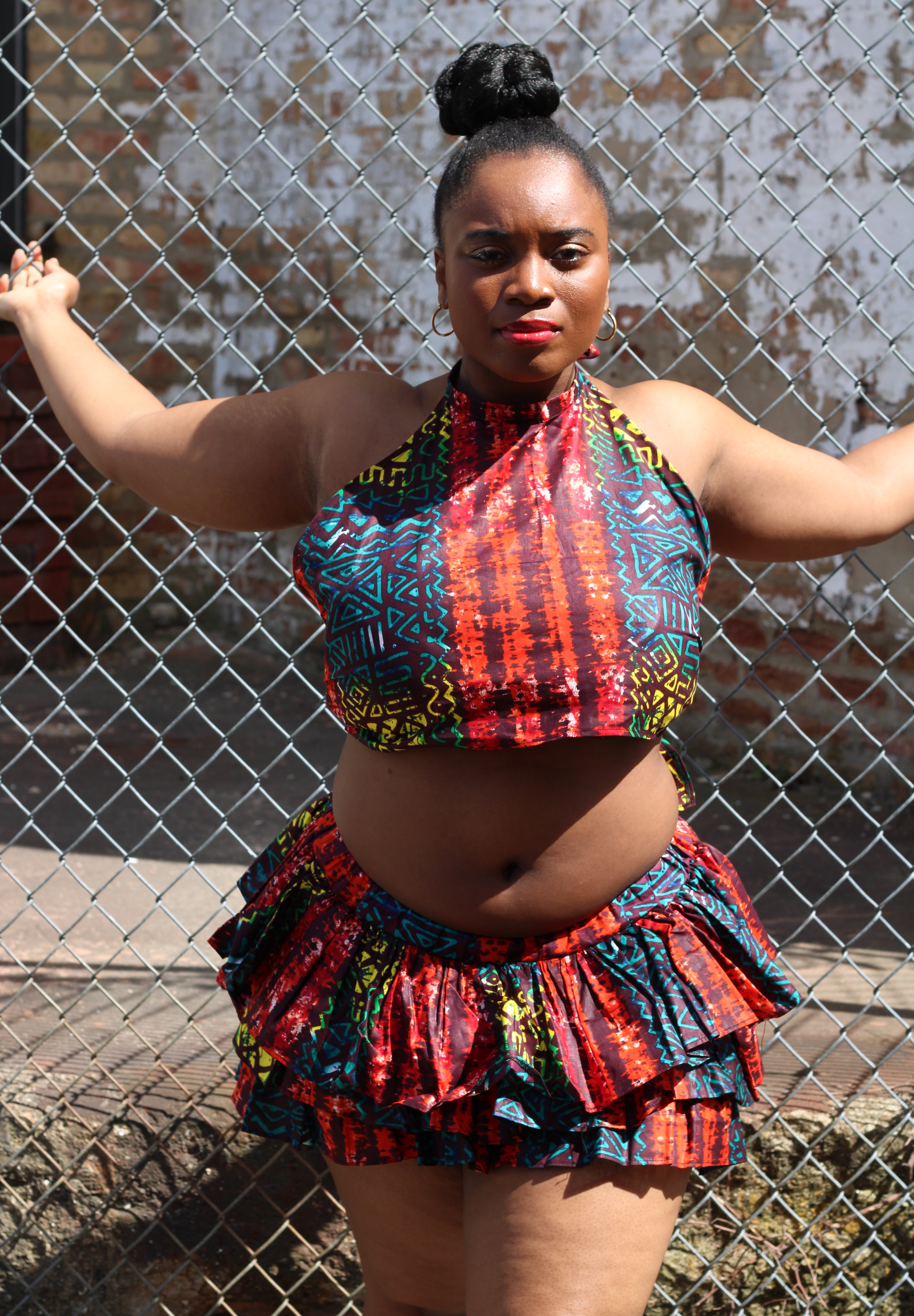 Kobina Crop Top and Triple Layered Skirt - Custom - These Fabrics Are Not Available - Please Pick Fabric