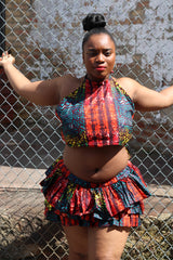 Kobina Crop Top and Triple Layered Skirt - Custom - These Fabrics Are Not Available - Please Pick Fabric