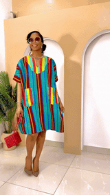 Ejeuwa Aso Oke Striped Midi Dress
