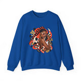 Afro Chic Crewneck Sweatshirt — Bold Red Braids Graphic
