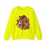 Afro Chic Crewneck Sweatshirt — Bold Red Braids Graphic