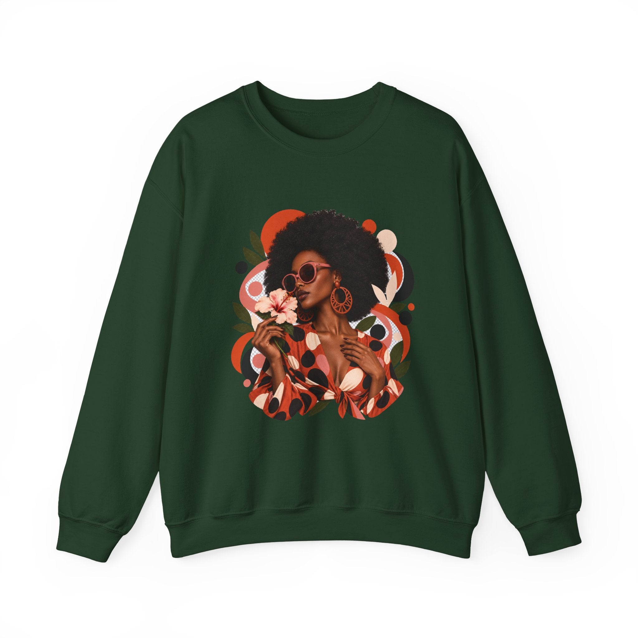 Terracotta Dot Afro Women's Graphic Sweatshirt