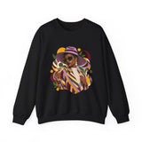 Crewneck Sweatshirt — Retro Chic Black Woman Portrait Graphic