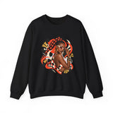 Afro Chic Crewneck Sweatshirt — Bold Red Braids Graphic