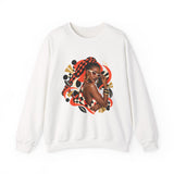 Afro Chic Crewneck Sweatshirt — Bold Red Braids Graphic