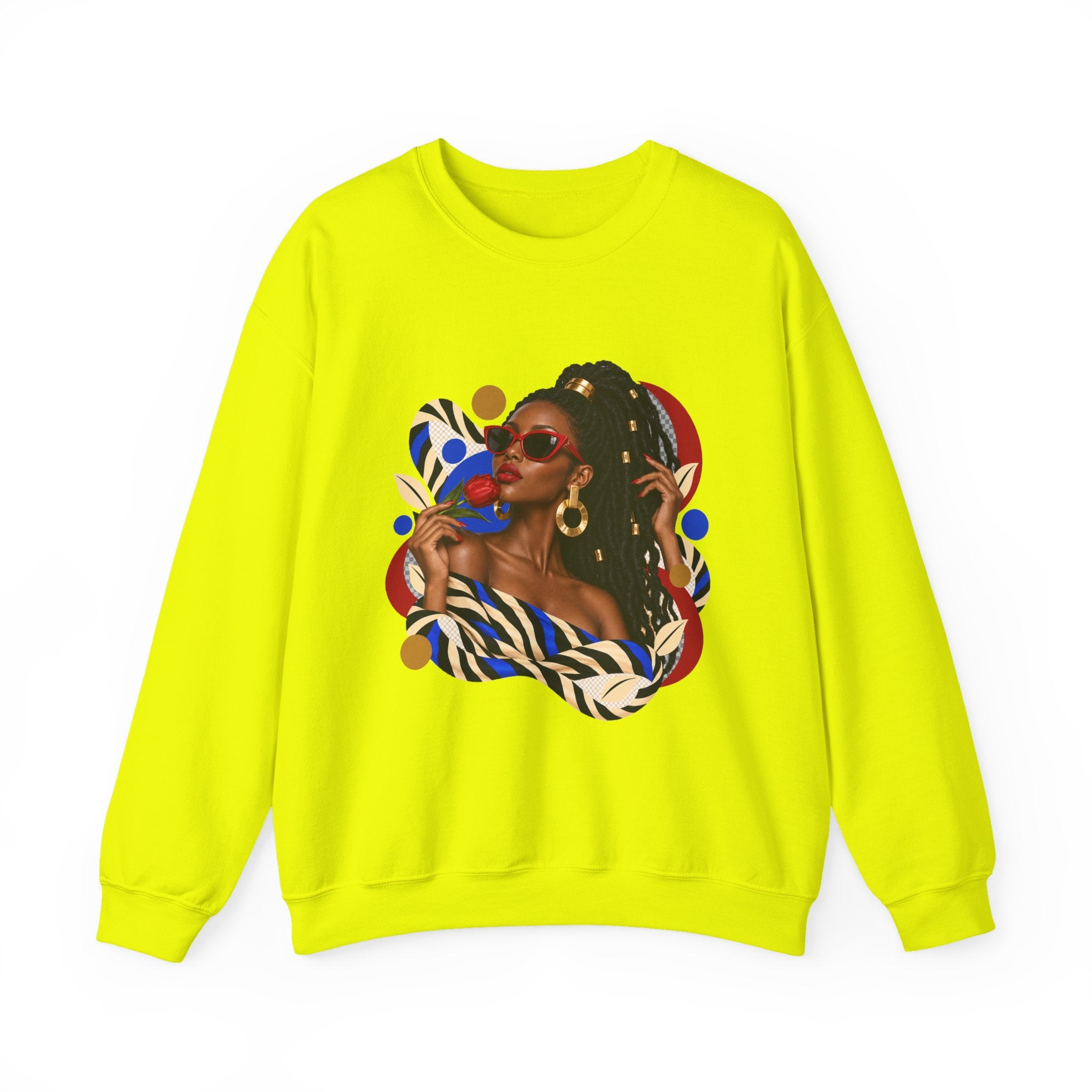 Afro Chic Portrait Sweatshirt — Stylish Woman Graphic Crewneck