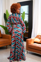Ijeoma Silk Maxi Skirt & Blouse Set – Elegant African Fashion