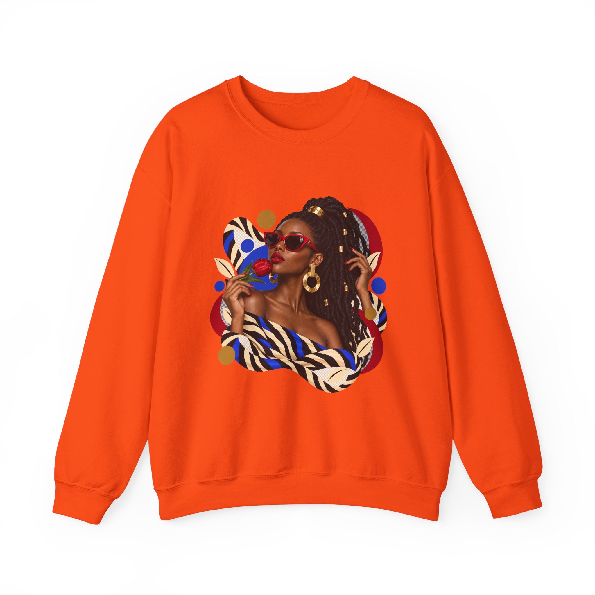 Afro Chic Portrait Sweatshirt — Stylish Woman Graphic Crewneck