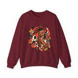 Afro Chic Crewneck Sweatshirt — Bold Red Braids Graphic