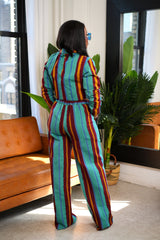 Afoma Aso oke Fabric Pants and Crop Blazer Set