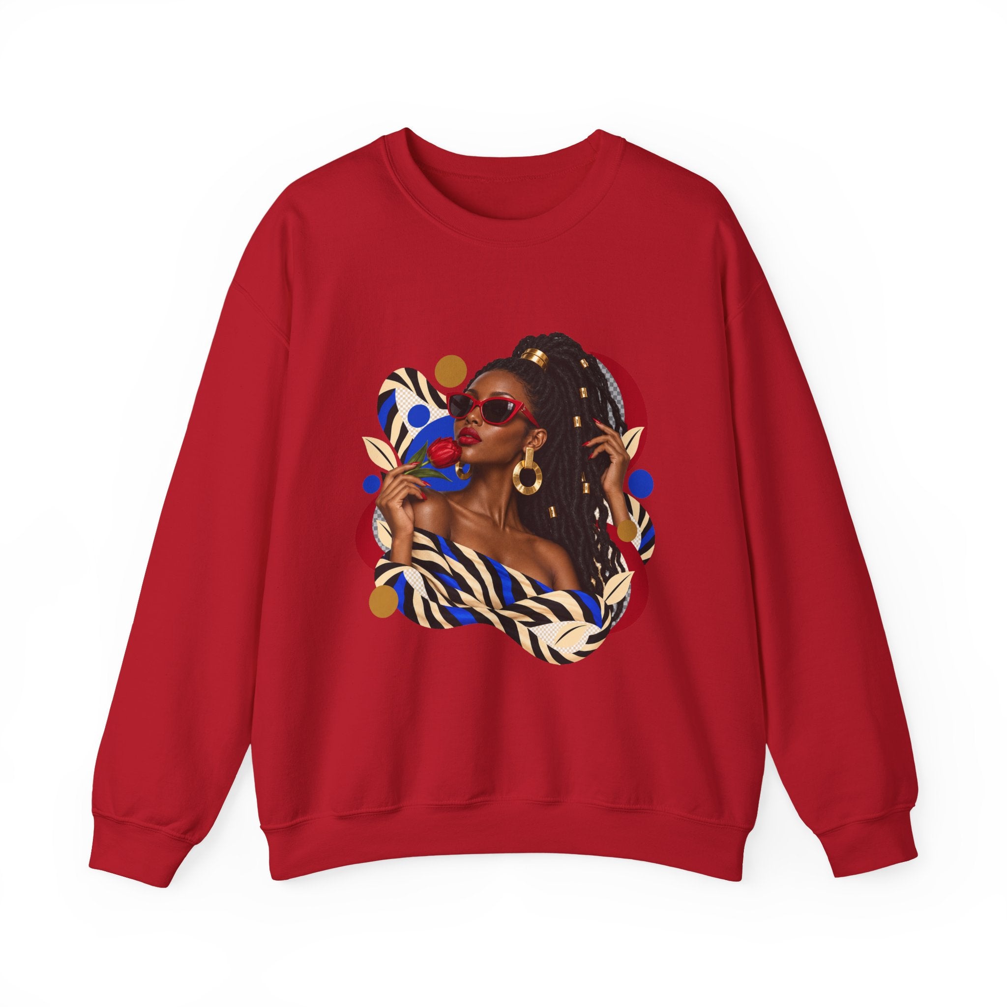 Afro Chic Portrait Sweatshirt — Stylish Woman Graphic Crewneck