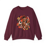 Afro Chic Crewneck Sweatshirt — Bold Red Braids Graphic