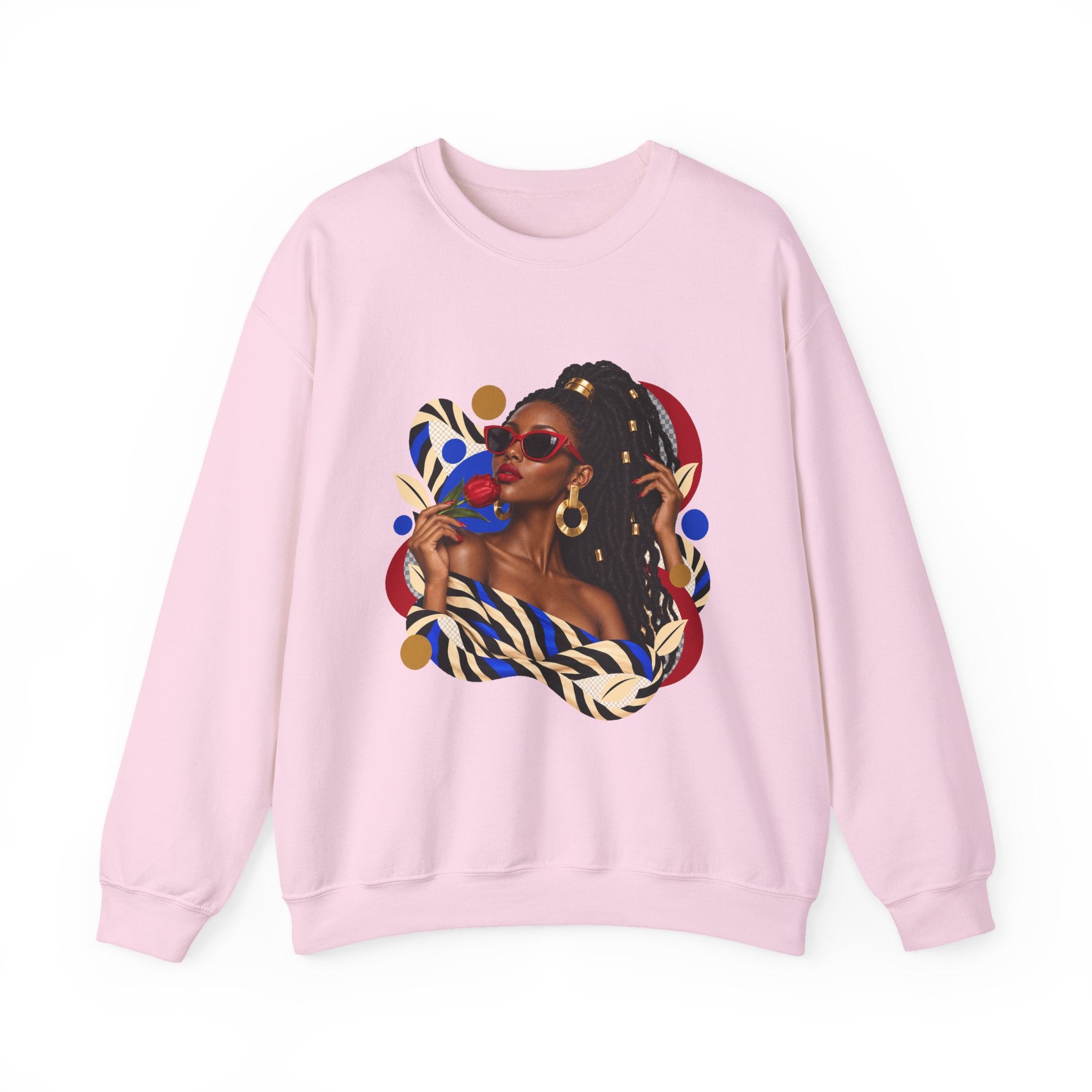 Afro Chic Portrait Sweatshirt — Stylish Woman Graphic Crewneck
