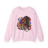 Afro Chic Portrait Sweatshirt — Stylish Woman Graphic Crewneck