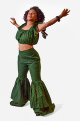 Npkume Ankara Crop Top & Flared Pants Set