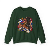 Afro Chic Portrait Sweatshirt — Stylish Woman Graphic Crewneck