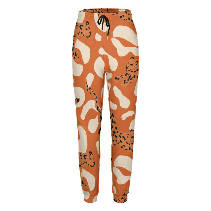 Orange Leopard Print Sweatpants