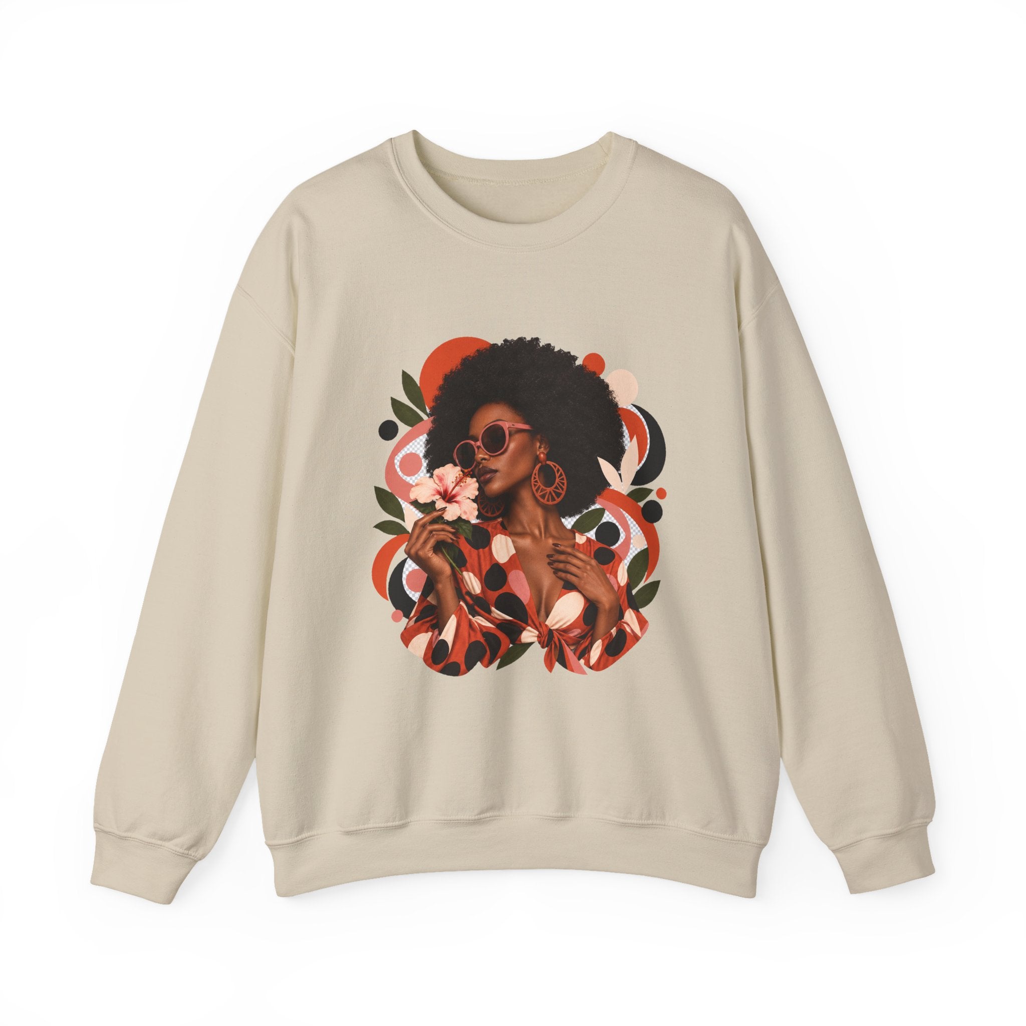 Terracotta Dot Afro Women's Graphic Sweatshirt
