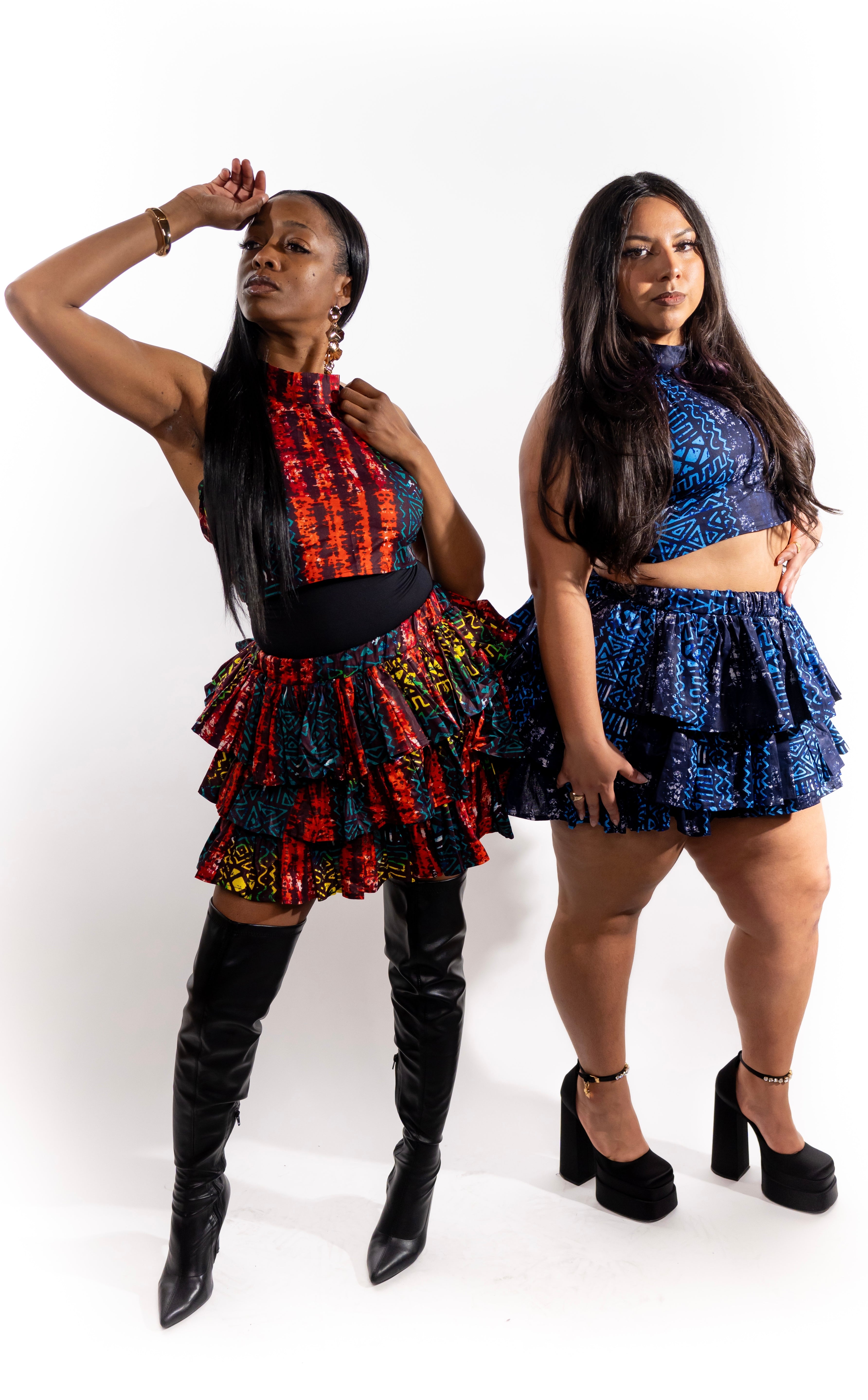Kobina Crop Top and Triple Layered Skirt - Custom - These Fabrics Are Not Available - Please Pick Fabric