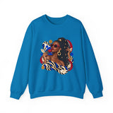 Afro Chic Portrait Sweatshirt — Stylish Woman Graphic Crewneck