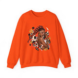 Afro Chic Crewneck Sweatshirt — Bold Red Braids Graphic