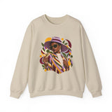Crewneck Sweatshirt — Retro Chic Black Woman Portrait Graphic