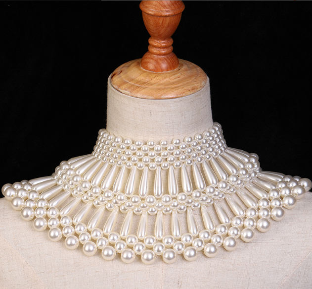 Heavy industry pearl shawl layered tribal wind hollow woven sexy body chain