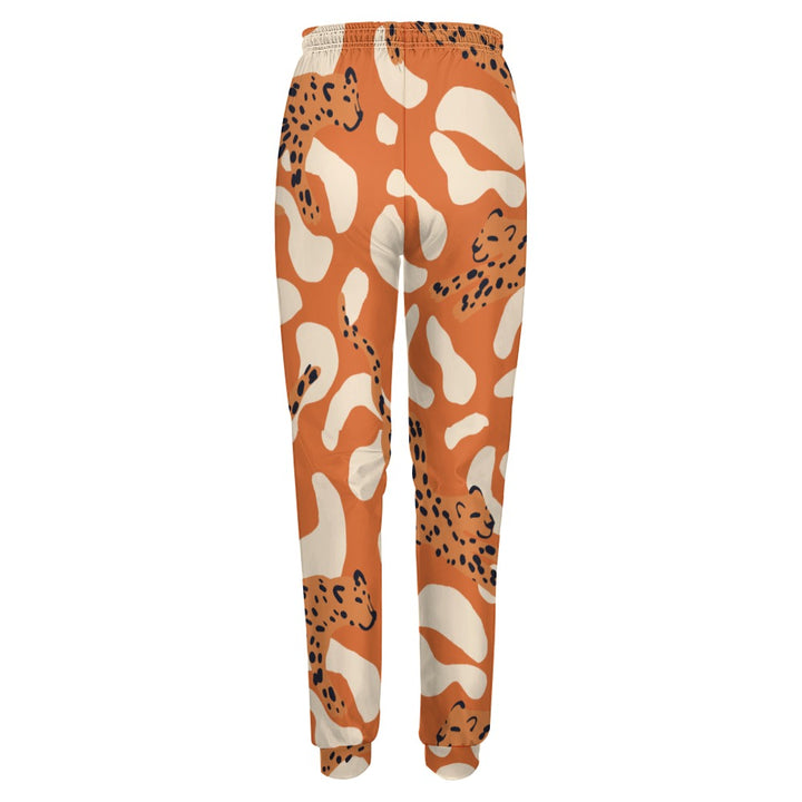 Orange Leopard Print Sweatpants