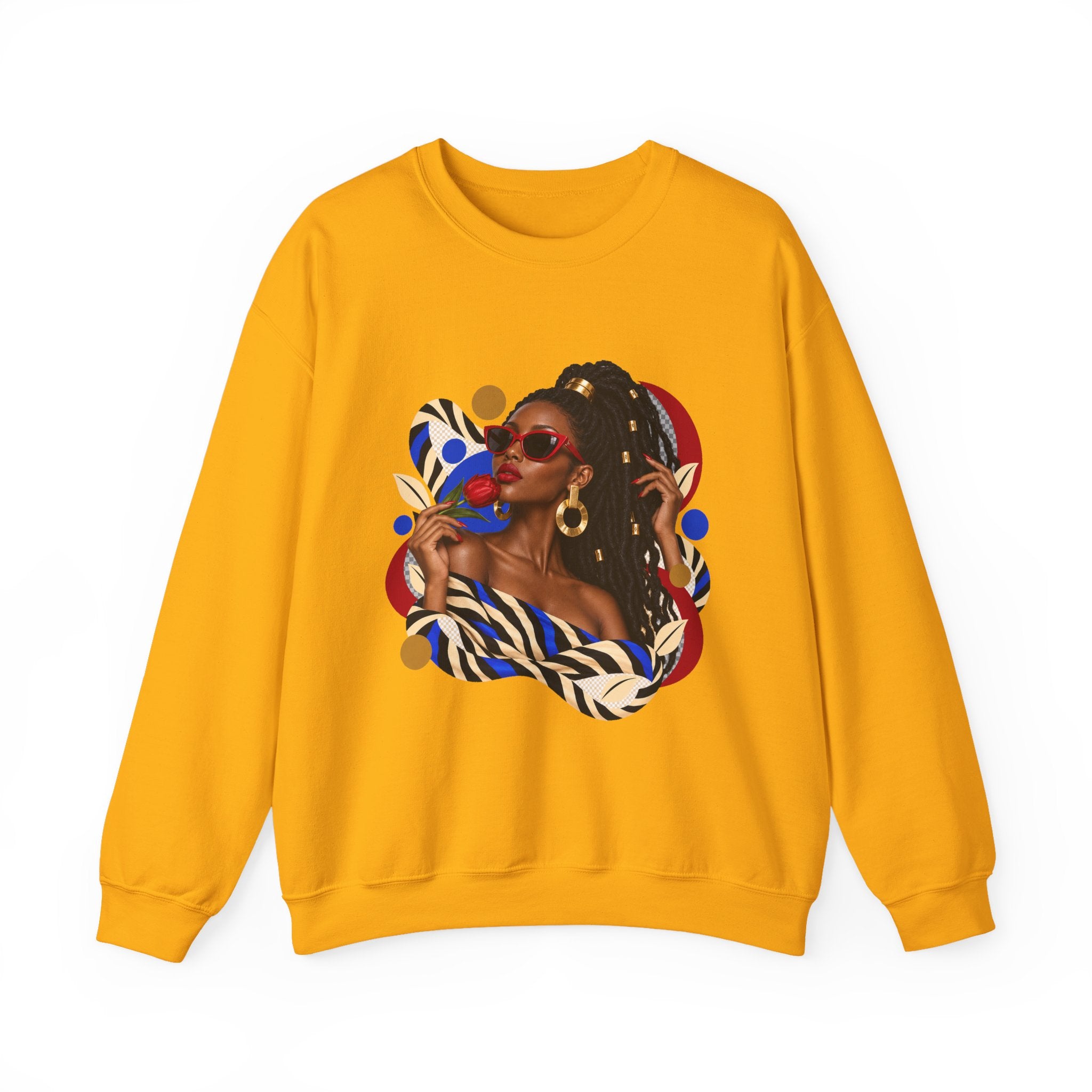 Afro Chic Portrait Sweatshirt — Stylish Woman Graphic Crewneck