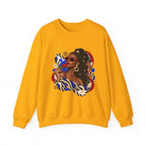 Afro Chic Portrait Sweatshirt — Stylish Woman Graphic Crewneck