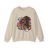 Afro Chic Portrait Sweatshirt — Stylish Woman Graphic Crewneck