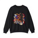 Afro Chic Portrait Sweatshirt — Stylish Woman Graphic Crewneck