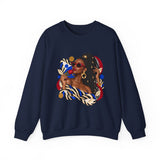 Afro Chic Portrait Sweatshirt — Stylish Woman Graphic Crewneck
