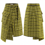 Nkata Aso oke Asymmetric cargo skirt