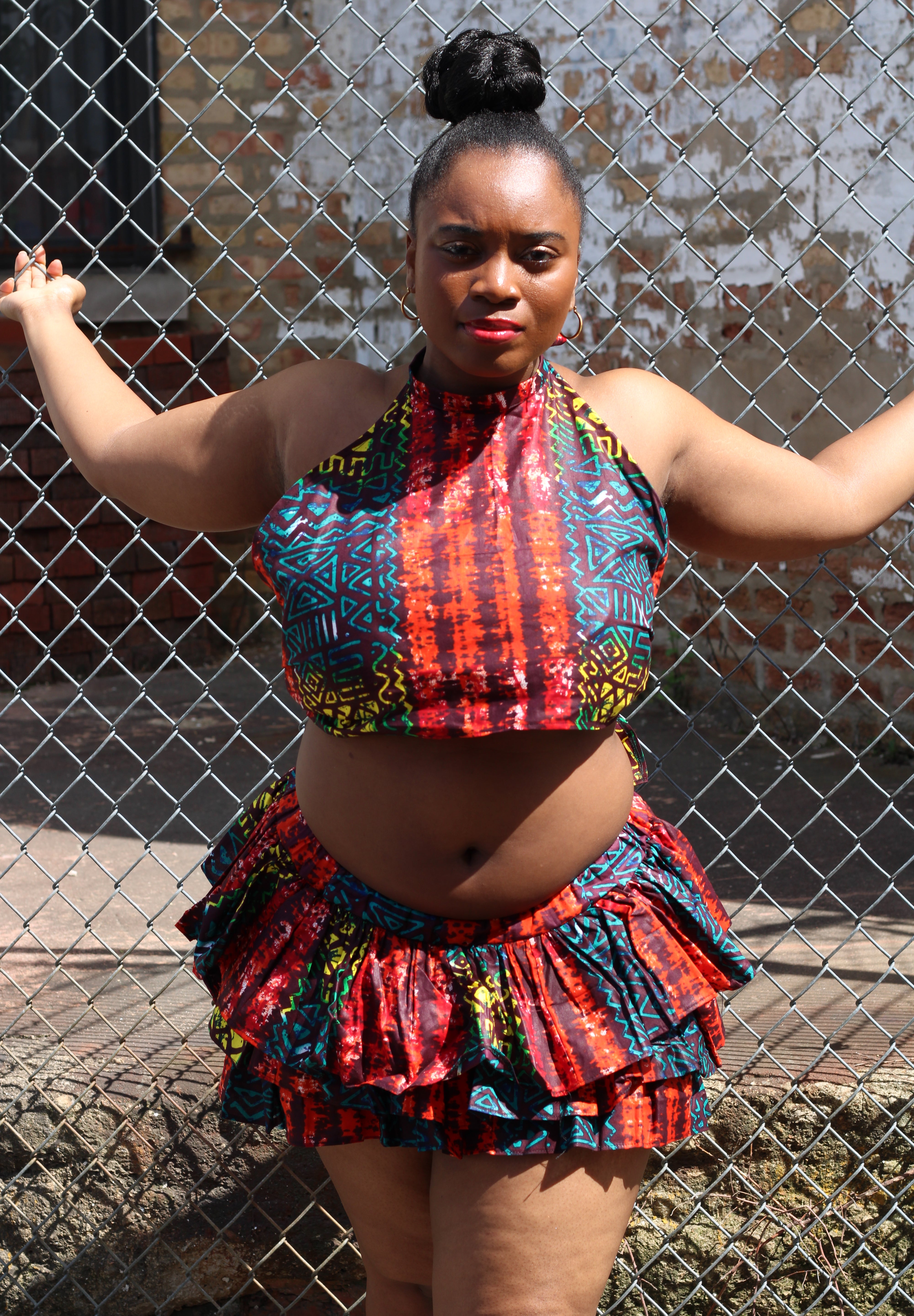 Kobina Crop Top and Triple Layered Skirt - Custom - These Fabrics Are Not Available - Please Pick Fabric