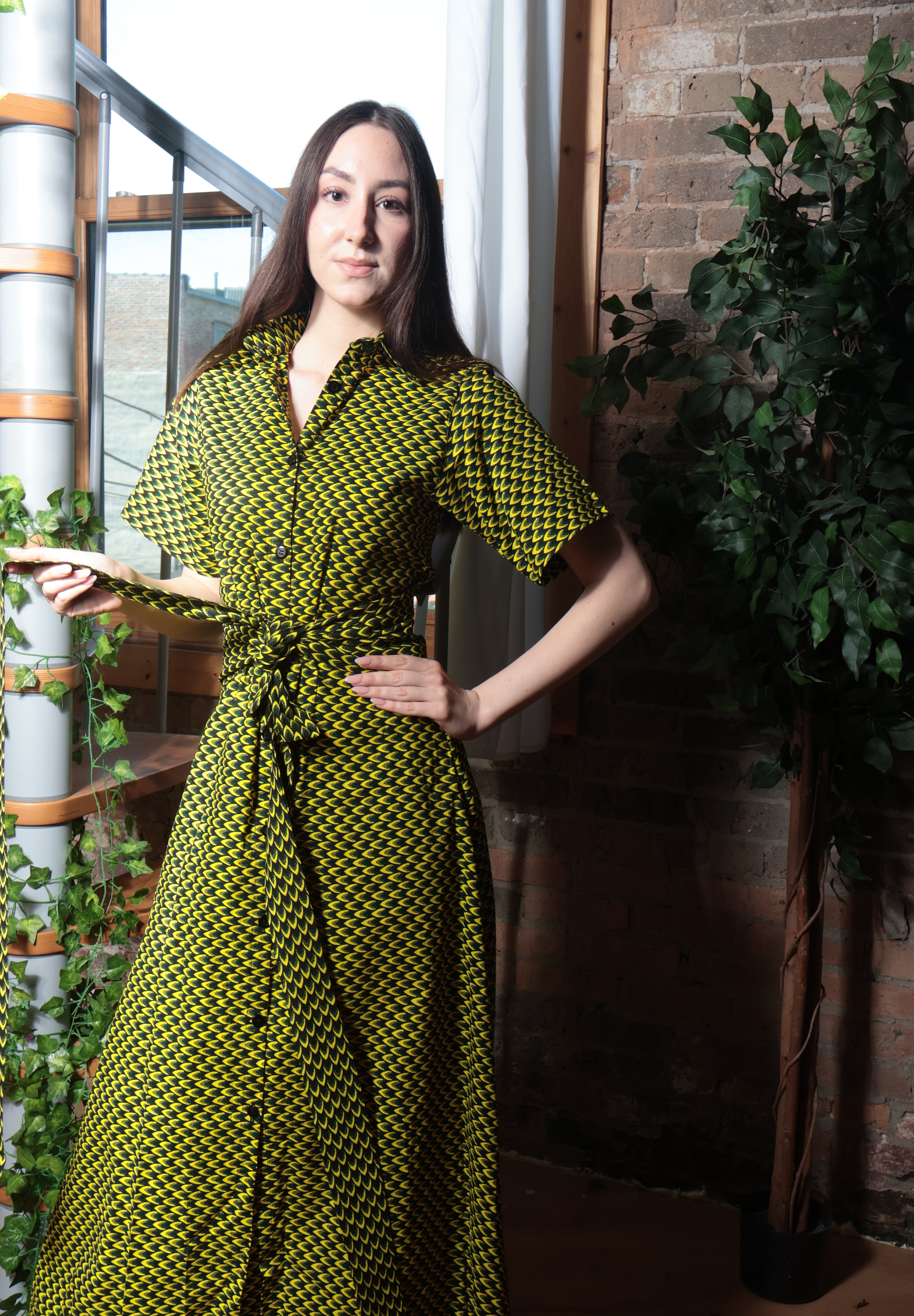 Nonye Kaftan Dress with Belt