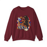 Afro Chic Portrait Sweatshirt — Stylish Woman Graphic Crewneck