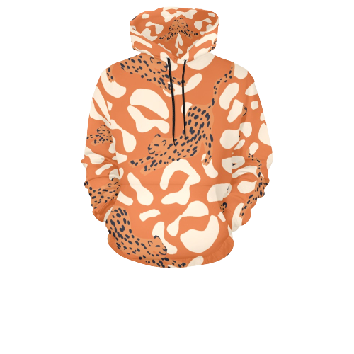 Orange Leopard Print Hoodie