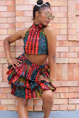 Kobina Crop Top and Triple Layered Skirt - Custom - These Fabrics Are Not Available - Please Pick Fabric