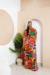 Adaoma Silk Ankara Kaftan