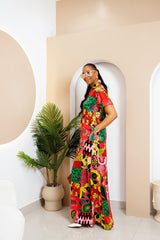 Adaoma Silk Ankara Kaftan