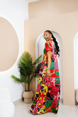 Adaoma Silk Ankara Kaftan