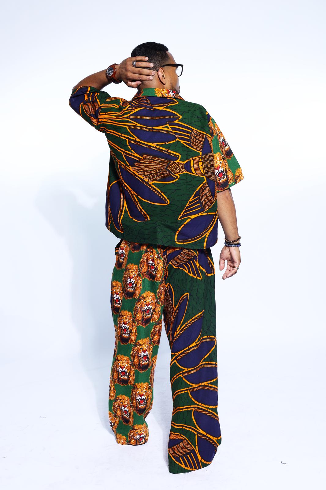 Afamefuna Unisex Igbo Traditional Isi Agu Shirt & Pants Set