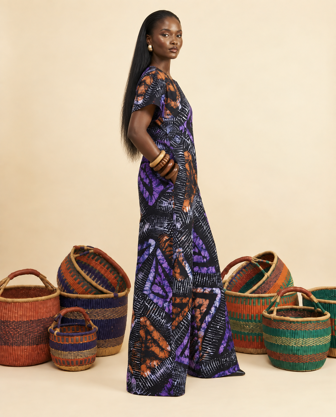 Ewecham Adire Relaxed Jumpsuit - Effortless Luxury
